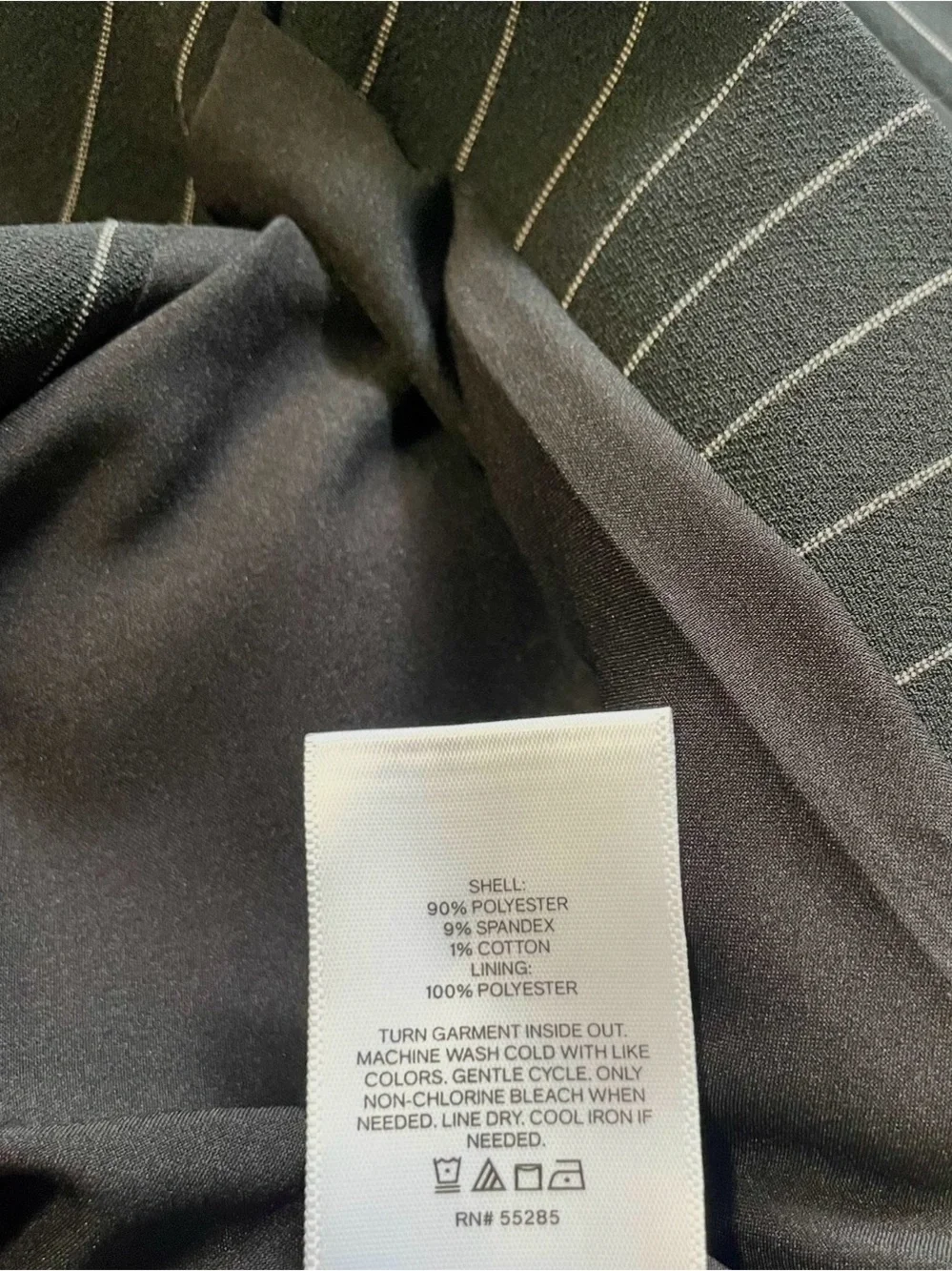 Express Editor Black Pinstripe Double-Breasted Blazer + Pants Suit Set - Picture 5 of 10